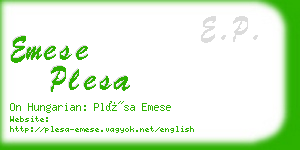 emese plesa business card